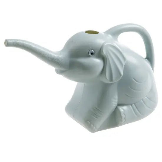 Baby elephant watering flowers - soilcommander