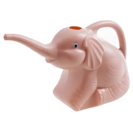 Baby elephant watering flowers - soilcommander