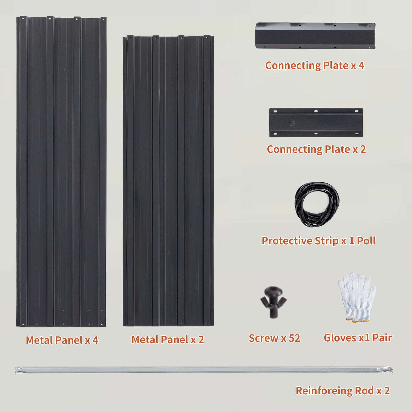 Outdoor Galvanized Raised Garden Bed Kit, Black Rectangle Planter For Vegetables, Fruits, And Herbs