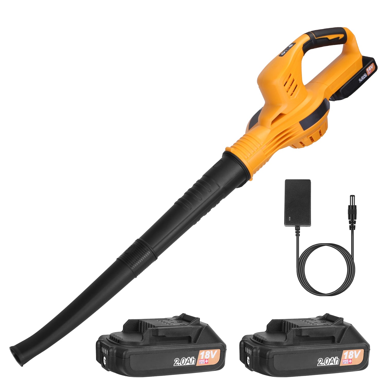 Powerful 2-Speed Cordless Electric Leaf Blower with Dual Batteries and Charger