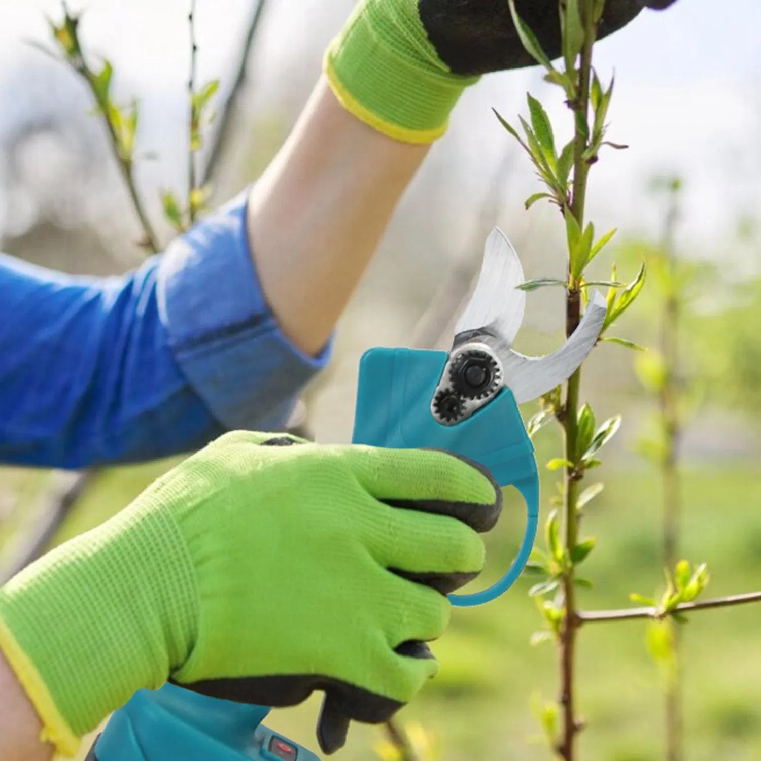 4-in-1 Electric Pruning Shears & Pole Saws with 2Pcs 3000mAh Batteries