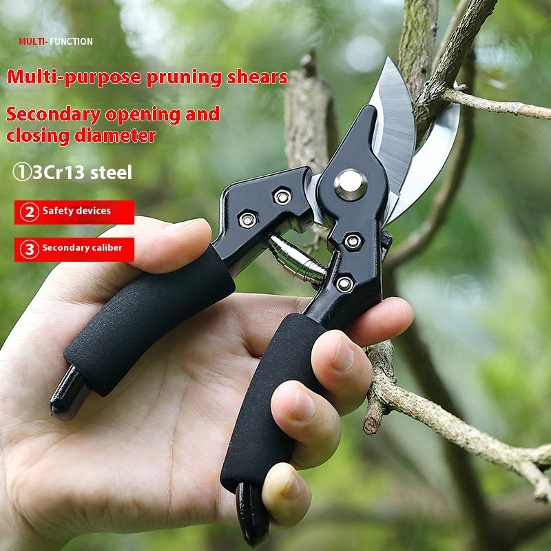 Ergonomic Stainless Steel Pruning Shears for Coarse Branch Shears