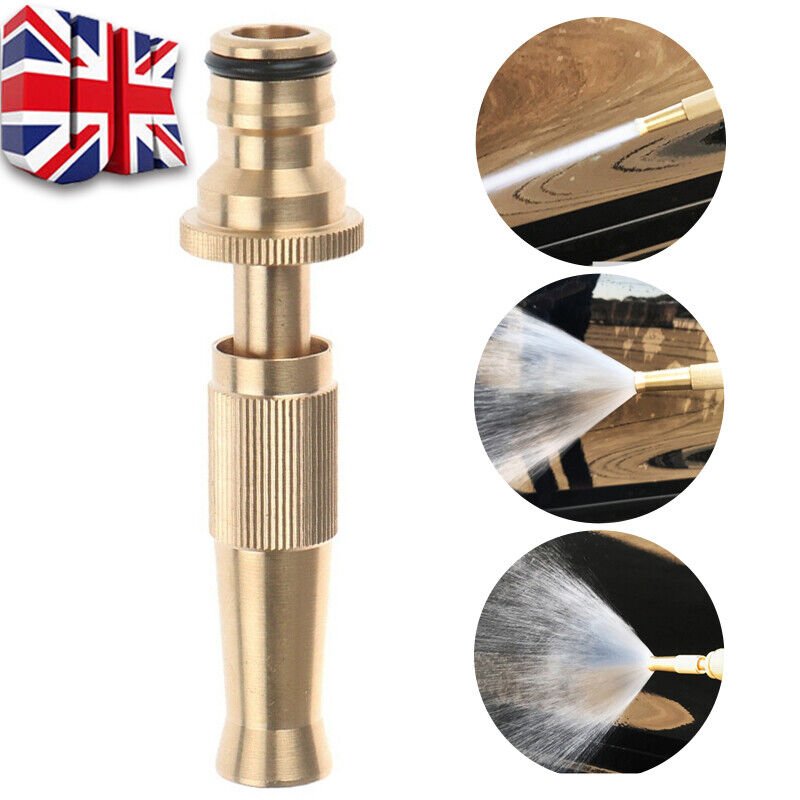 Brass Garden Hose Spray Gun | Adjustable Nozzle - soilcommander