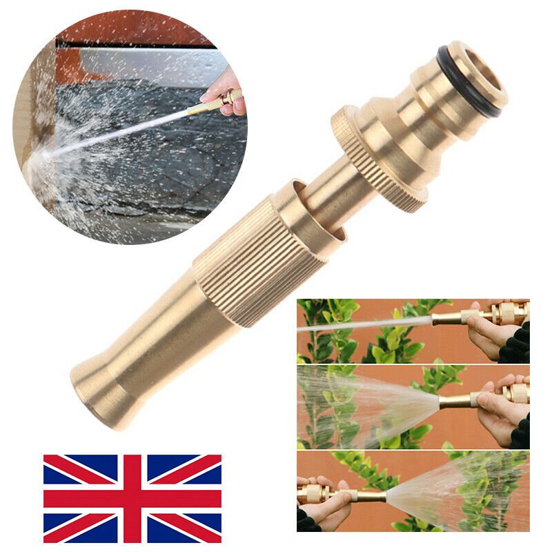 Brass Garden Hose Spray Gun | Adjustable Nozzle - soilcommander