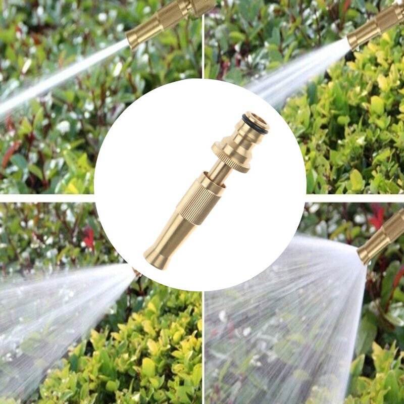 Brass Garden Hose Spray Gun | Adjustable Nozzle - soilcommander