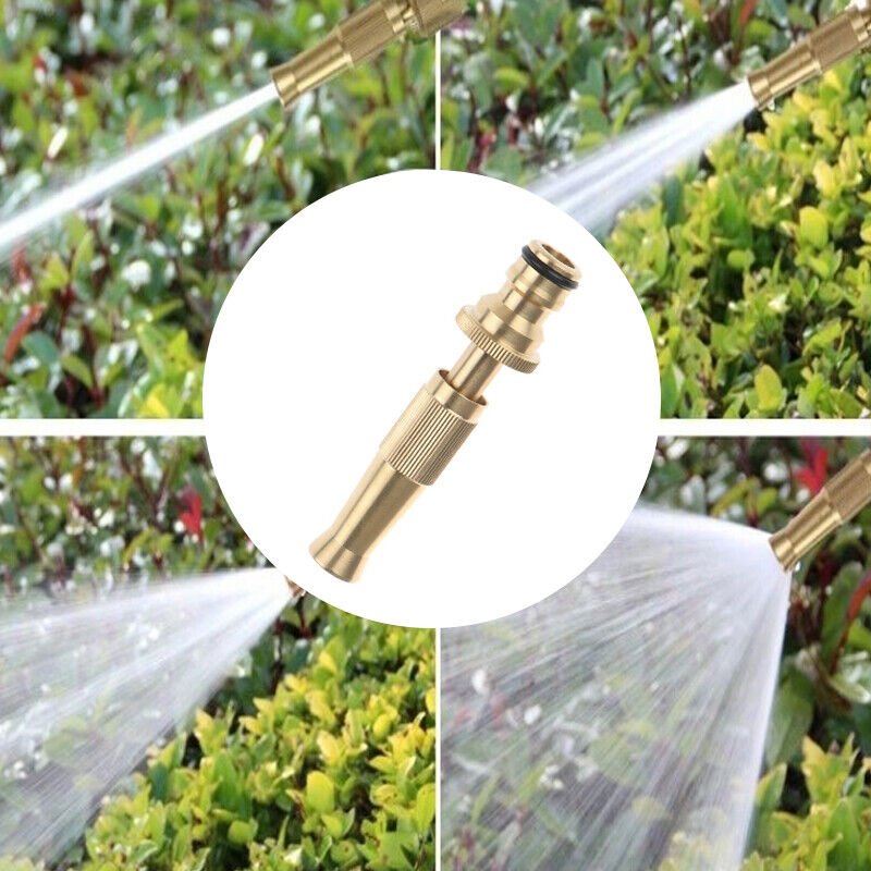 Brass Garden Hose Spray Gun | Adjustable Nozzle - soilcommander