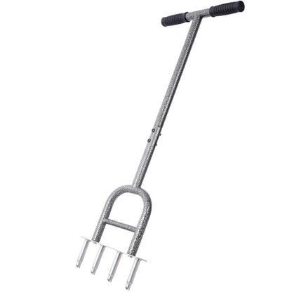 Lawn Coring Aerator, 4 Corer Plug Aerator Tool With Soft Rubber Grip, Manual Grass Aerating Tool, Garden Tool & Cleaning Hand Tool For Loosening Soil And Improving Lawn Health