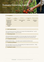 Inside the Canada vegetable garden planner PDF — A crop guide — spacing, soil, watering and problems at a glance (page 37)