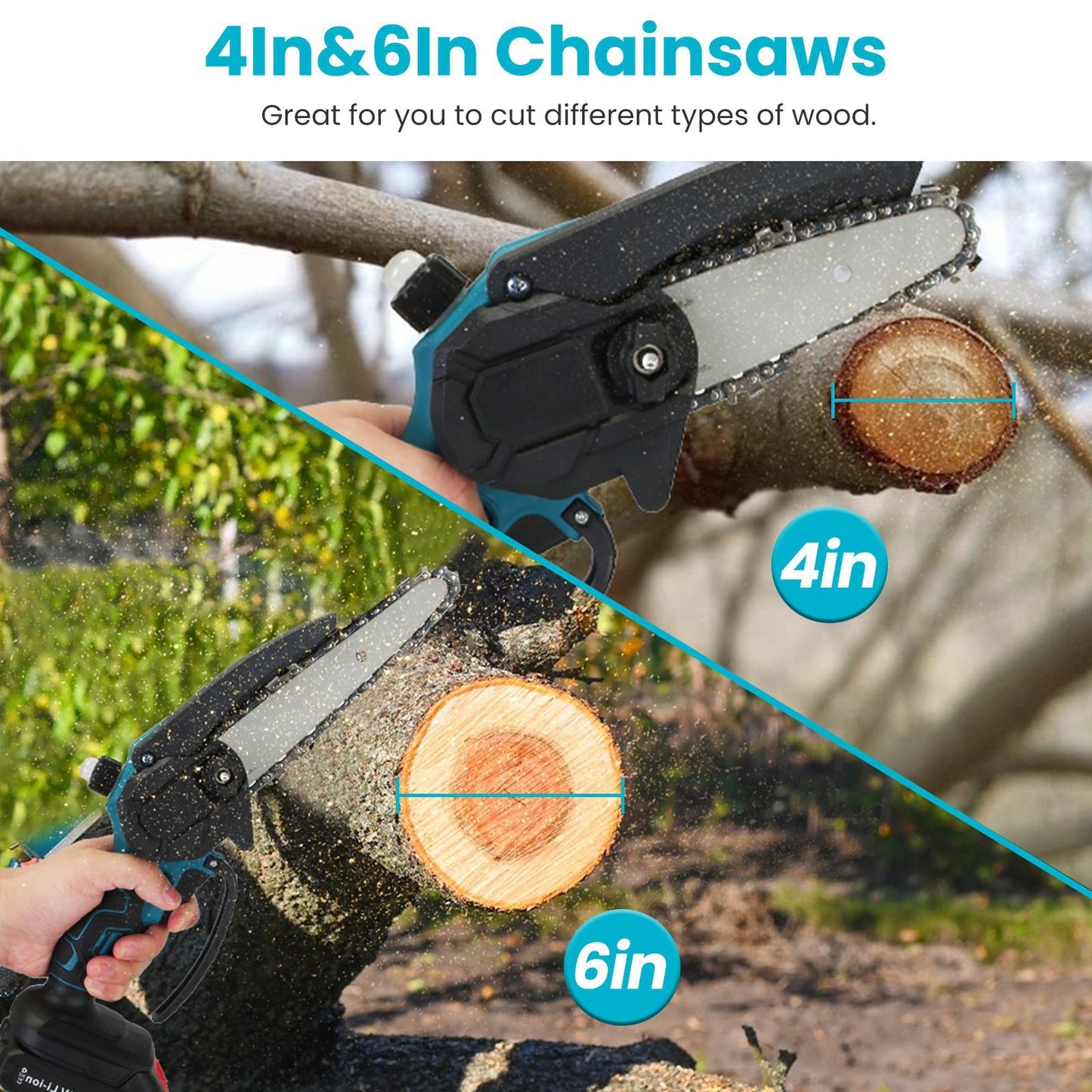 4 In 1 Cordless Pruning Shear And Electric Chainsaw With Max 5.5FT Extension Poles 4in Or 6in Pole Saw SK5 Blade Brushless Pruning Shear With 2Pcs 3.0Ah Batteries For Garden Yard