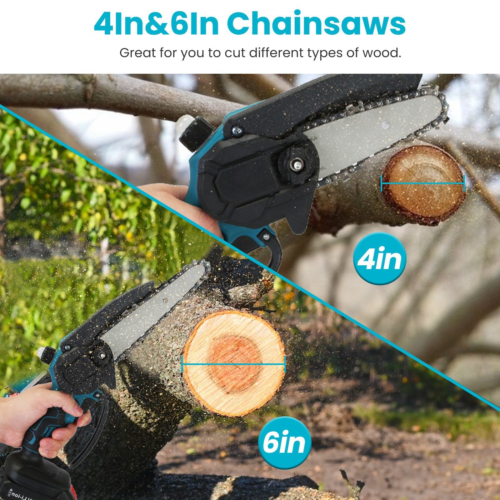 4-in-1 Cordless Pruning Shear with Electric Chainsaw with SK5 Blade