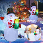 Christmas LED Lights Glowing Santa Tree Snowman Inflatable Doll Outdoor Yard Garden Decor - soilcommander