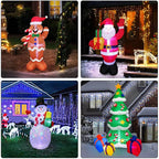 Christmas LED Lights Glowing Santa Tree Snowman Inflatable Doll Outdoor Yard Garden Decor - soilcommander