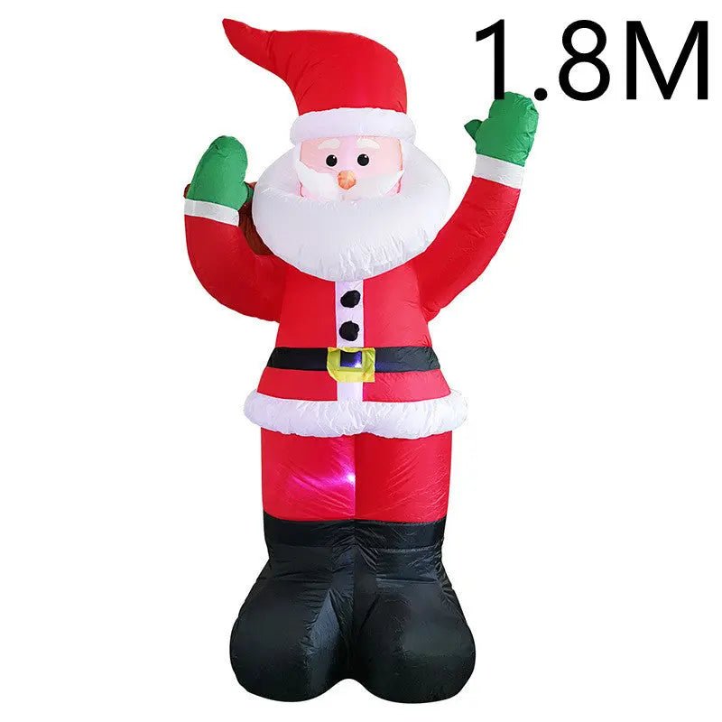 Christmas LED Lights Glowing Santa Tree Snowman Inflatable Doll Outdoor Yard Garden Decor - soilcommander