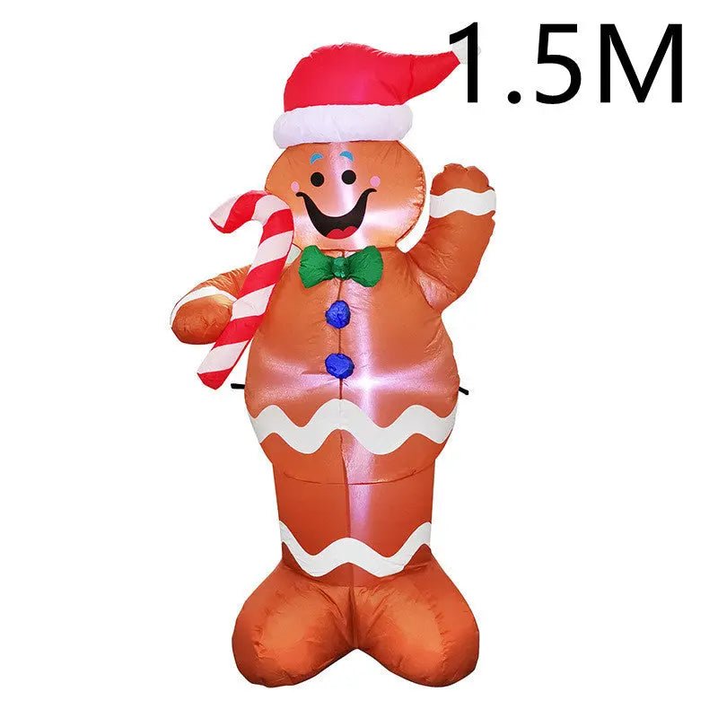 Christmas LED Lights Glowing Santa Tree Snowman Inflatable Doll Outdoor Yard Garden Decor - soilcommander