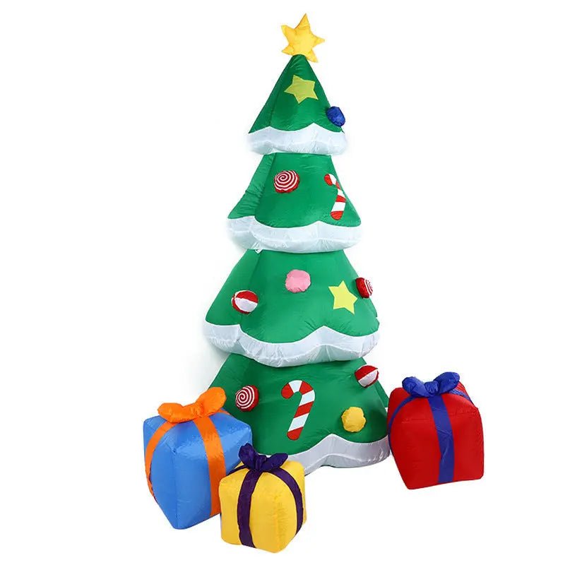 Christmas LED Lights Glowing Santa Tree Snowman Inflatable Doll Outdoor Yard Garden Decor - soilcommander