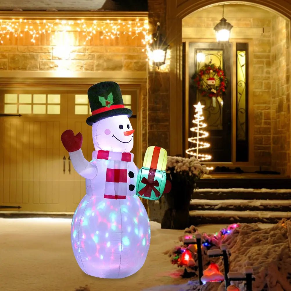 Christmas LED Lights Glowing Santa Tree Snowman Inflatable Doll Outdoor Yard Garden Decor - soilcommander