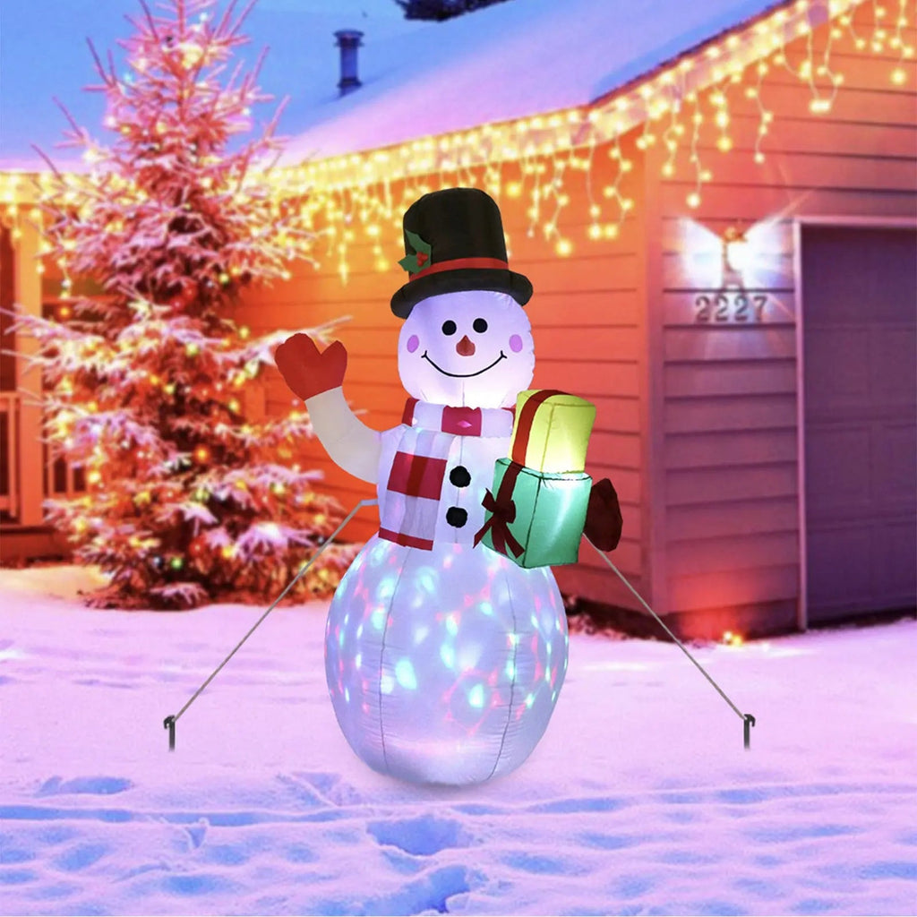 Christmas LED Lights Glowing Santa Tree Snowman Inflatable Doll Outdoor Yard Garden Decor - soilcommander