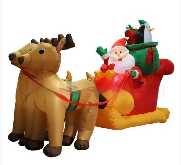Christmas LED Lights Glowing Santa Tree Snowman Inflatable Doll Outdoor Yard Garden Decor - soilcommander