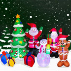 Christmas LED Lights Glowing Santa Tree Snowman Inflatable Doll Outdoor Yard Garden Decor - soilcommander