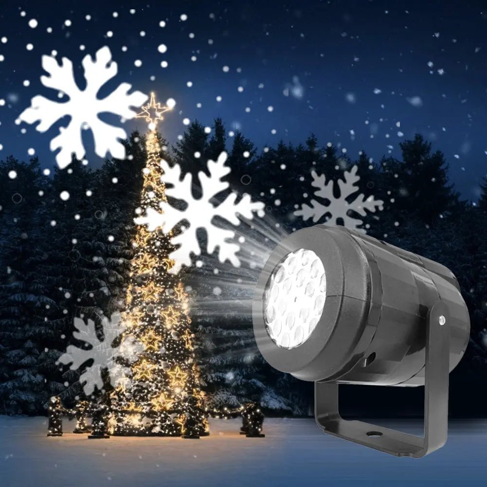 Christmas Party Lights Snowflake Projector Light Led Stage Light Rotating Xmas Pattern Outdoor Holiday Lighting Garden Christmas Decor - soilcommander