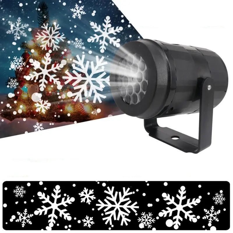 Christmas Party Lights Snowflake Projector Light Led Stage Light Rotating Xmas Pattern Outdoor Holiday Lighting Garden Christmas Decor - soilcommander