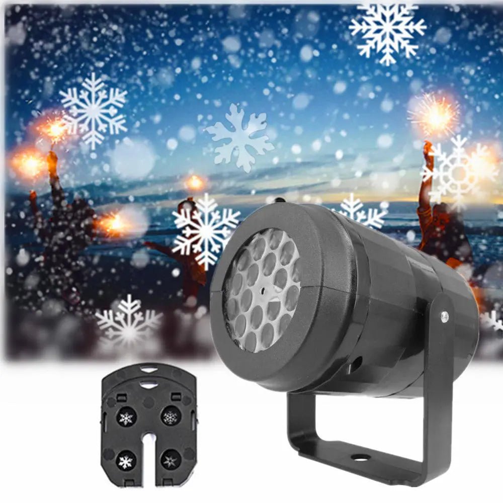 Christmas Party Lights Snowflake Projector Light Led Stage Light Rotating Xmas Pattern Outdoor Holiday Lighting Garden Christmas Decor - soilcommander
