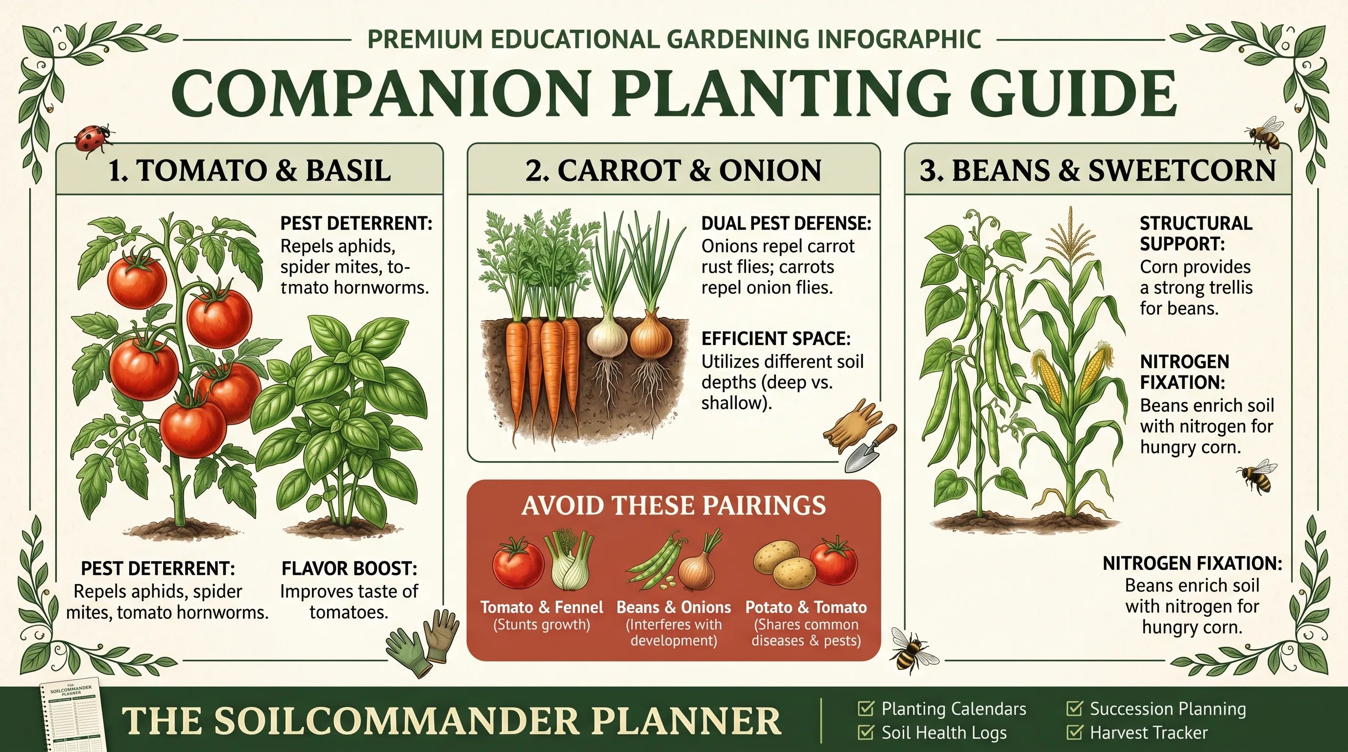 Companion planting guide preview for UK vegetable garden planning