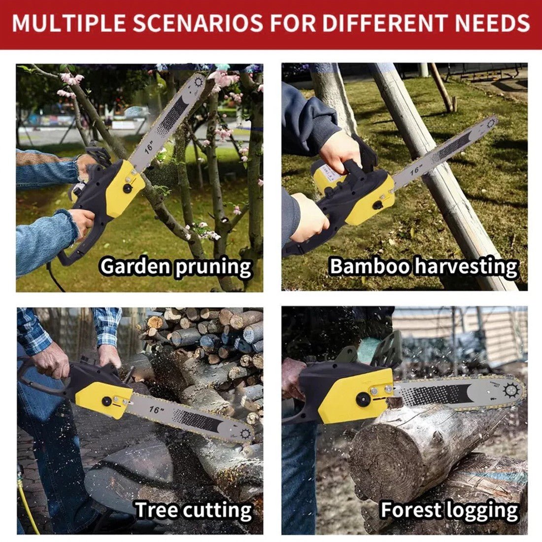 Corded Chainsaw UK: 2500W 40cm Bar For Garden Clearance - soilcommander