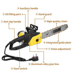 Corded Chainsaw UK: 2500W 40cm Bar For Garden Clearance - soilcommander
