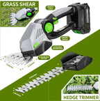 Cordless 2 - in - 1 Hedge Trimmer & Grass Shears Kit with dual Batteries - soilcommander