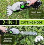 Cordless 2 - in - 1 Hedge Trimmer & Grass Shears Kit with dual Batteries - soilcommander