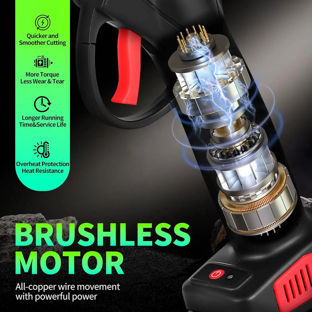 Cordless Electric Tree Pruning Shears With 2PCS 2Ah Lithium Battery - soilcommander