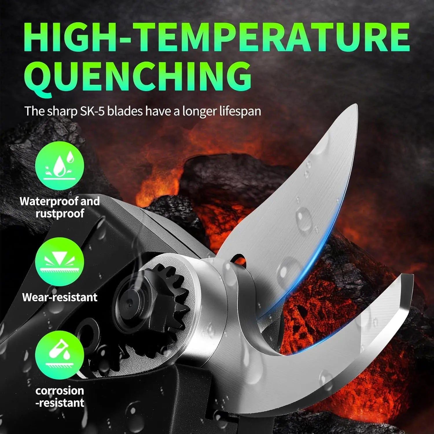 Cordless Electric Tree Pruning Shears With 2PCS 2Ah Lithium Battery - soilcommander