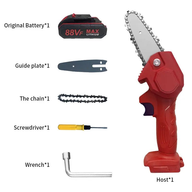 Cordless Mini Chainsaw Rechargeable Electric Saw for Tree Trimming - soilcommander
