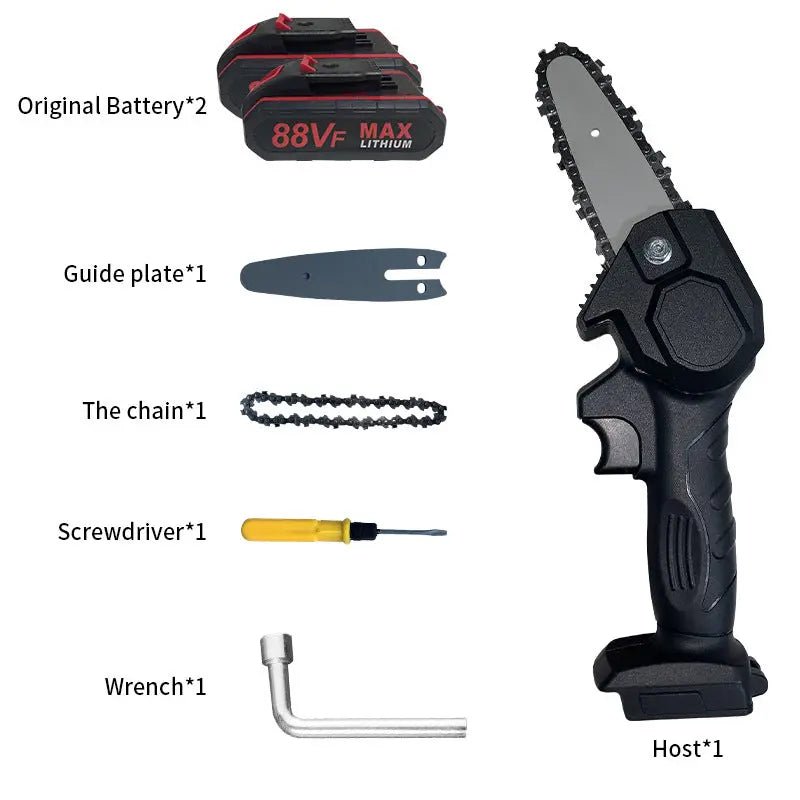 Cordless Mini Chainsaw Rechargeable Electric Saw for Tree Trimming - soilcommander
