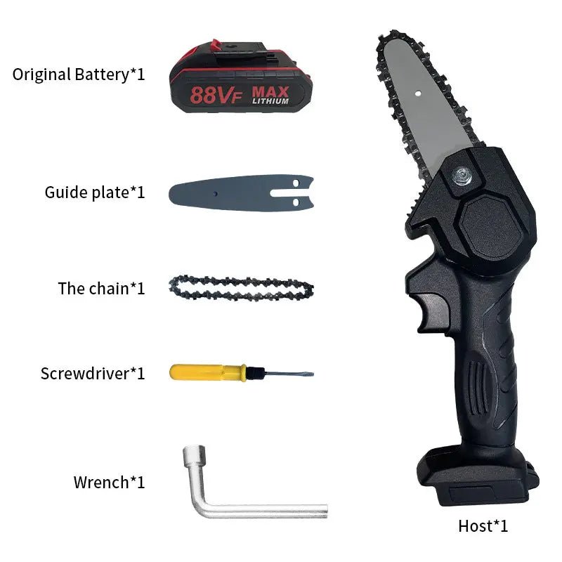 Cordless Mini Chainsaw Rechargeable Electric Saw for Tree Trimming - soilcommander
