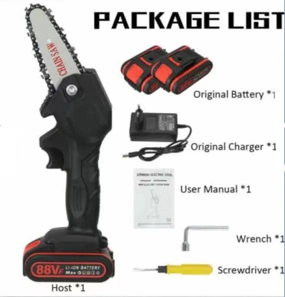 Cordless Mini Chainsaw Rechargeable Electric Saw for Tree Trimming - soilcommander