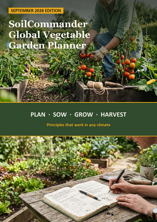 Global vegetable garden planner PDF cover — printable planting planner