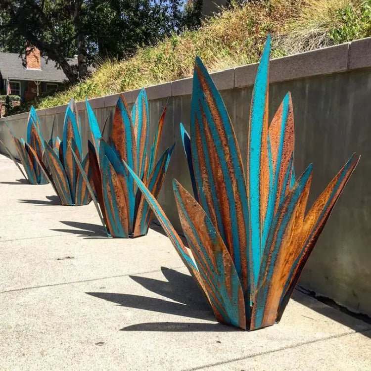 DIY Metal Art 9 Leaves Tequila Rustic Sculpture Rust Garden Yard Art Statues Craft Home Decor Signs Decoration - soilcommander
