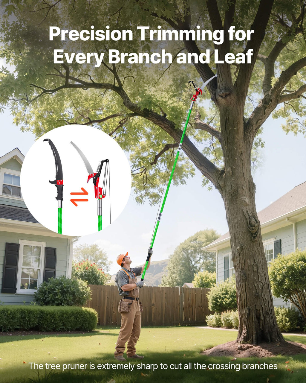 Tree Pruning Saw With Extendable Manual Pole Saw With Scissors