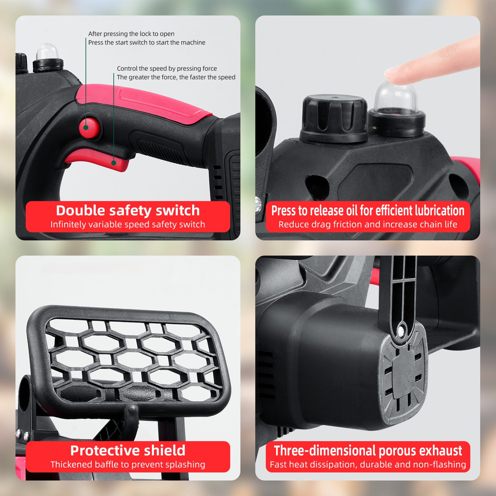 12 Inch Cordless Chainsaw,Electric Handheld Wood Cutter  Battery For 21V