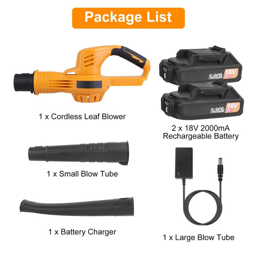 Powerful 2-Speed Cordless Electric Leaf Blower with Dual Batteries and Charger 1