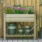 Elevated Wooden Raised Garden Bed with Shelf & Legs - soilcommander