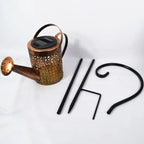 Enchanted Watering Can Outdoor Solar Watering Can Ornament Lamp Garden Art Light Decoration Hollow - out Iron Shower LED Lights - soilcommander