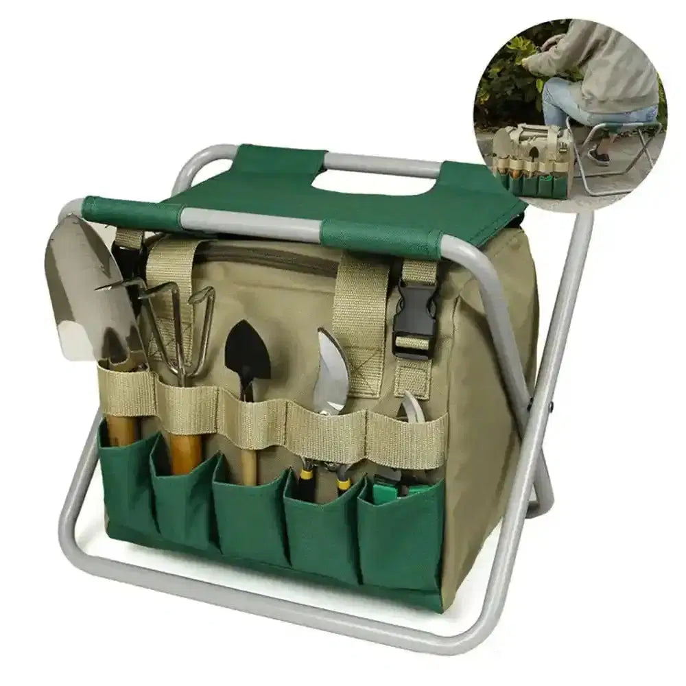 Ergonomic Folding Gardening Stool with Tote Bag - soilcommander