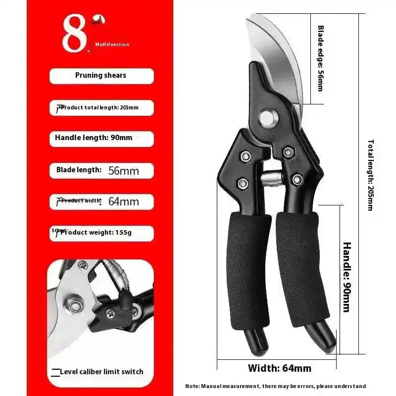 Ergonomic Stainless Steel Pruning Shears for Coarse Branch Shears - soilcommander