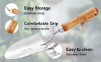 Ergonomic Wooden Handle Steel Gardening Shovel - soilcommander