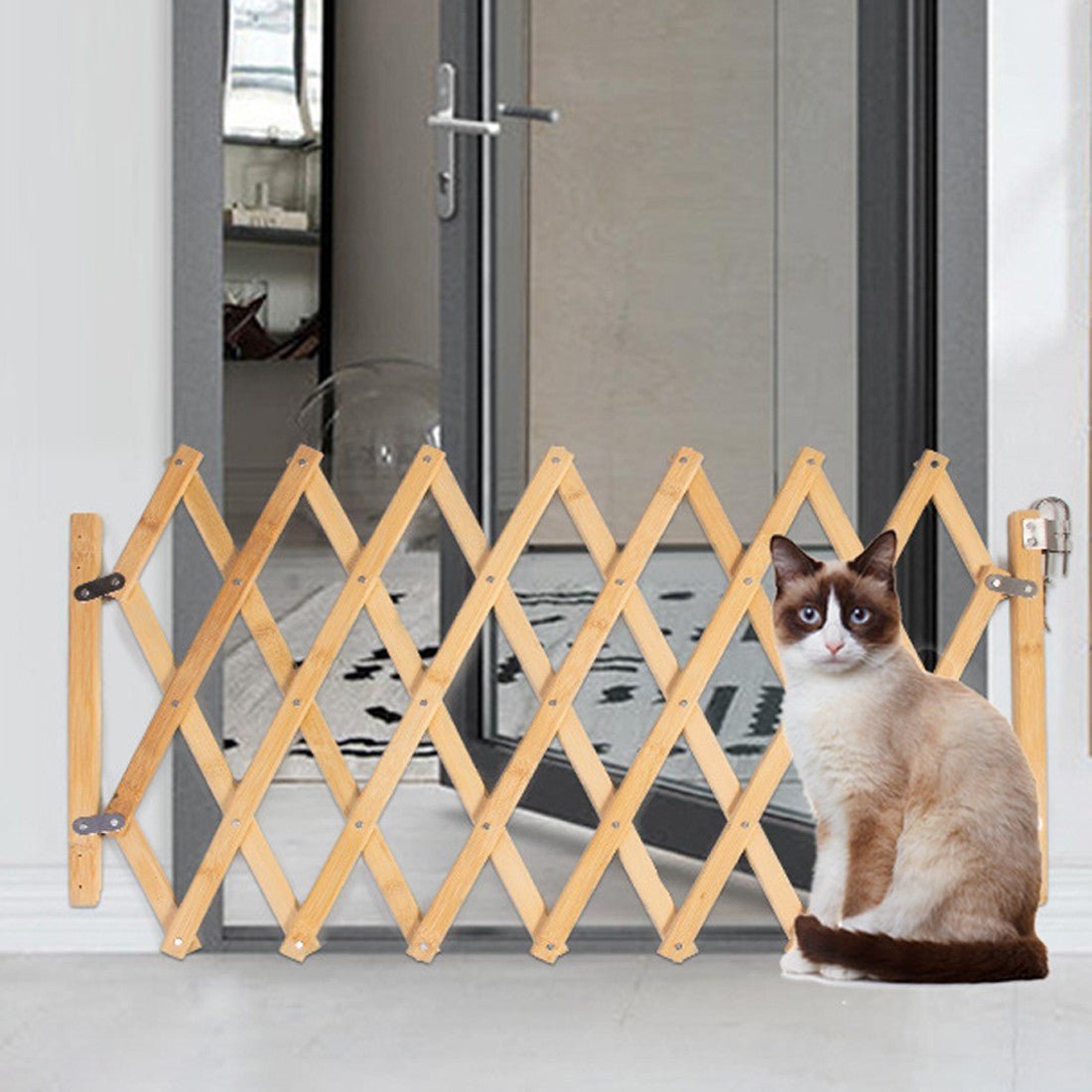Expandable Wooden Dog Gate and Safety Fence - soilcommander