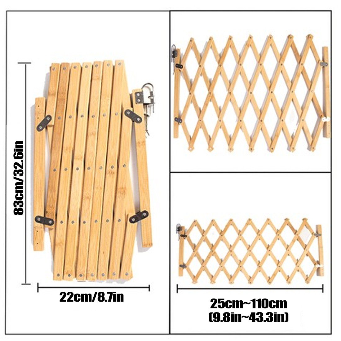 Expandable Wooden Dog Gate and Safety Fence - soilcommander
