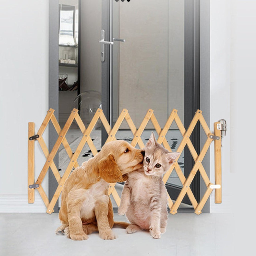 Expandable Wooden Dog Gate and Safety Fence - soilcommander